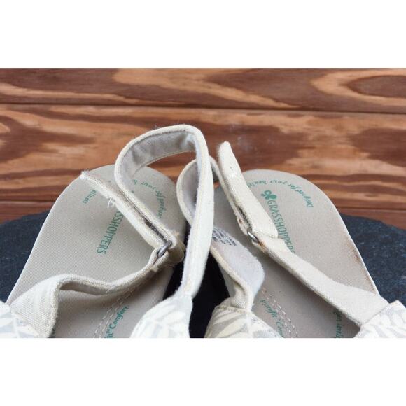 Grasshoppers Size 11 W Brown Slingback Fabric Women Sandal Shoes CHAI‎ 147 - Picture 3 of 8